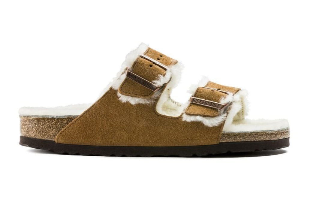 Birkenstock Arizona Suede Leather Shearling Mink 1001135