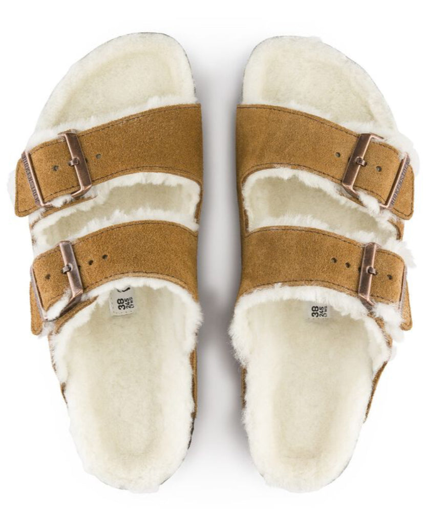 Birkenstock Arizona Suede Leather Shearling Mink 1001135
