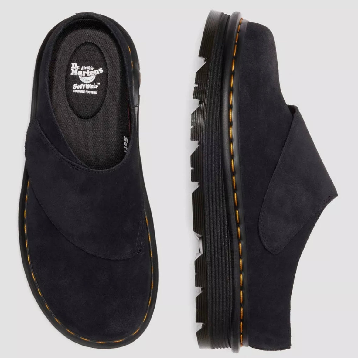 Dr.Martens Zebzag AnyWair Mules Black Bronx Suede 41730001