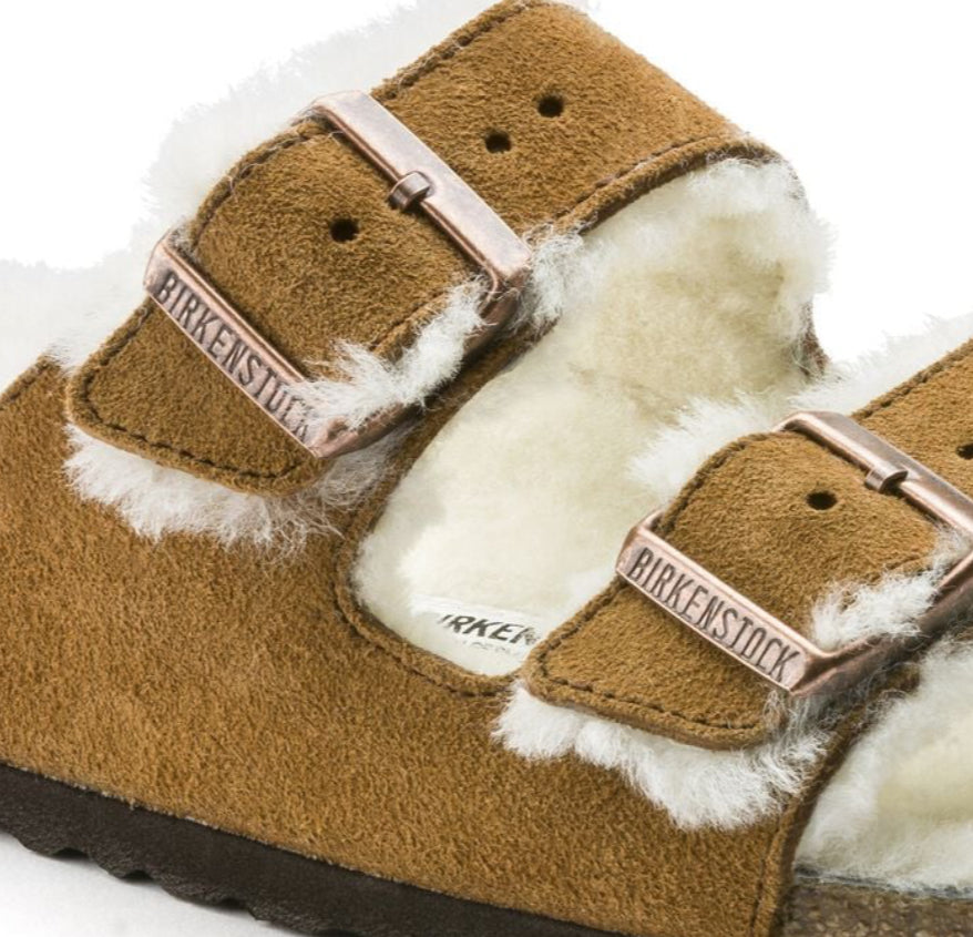 Birkenstock Arizona Suede Leather Shearling Mink 1001135