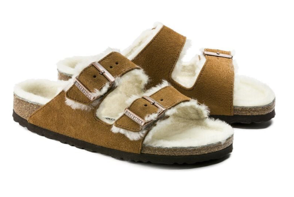 Birkenstock Arizona Suede Leather Shearling Mink 1001135