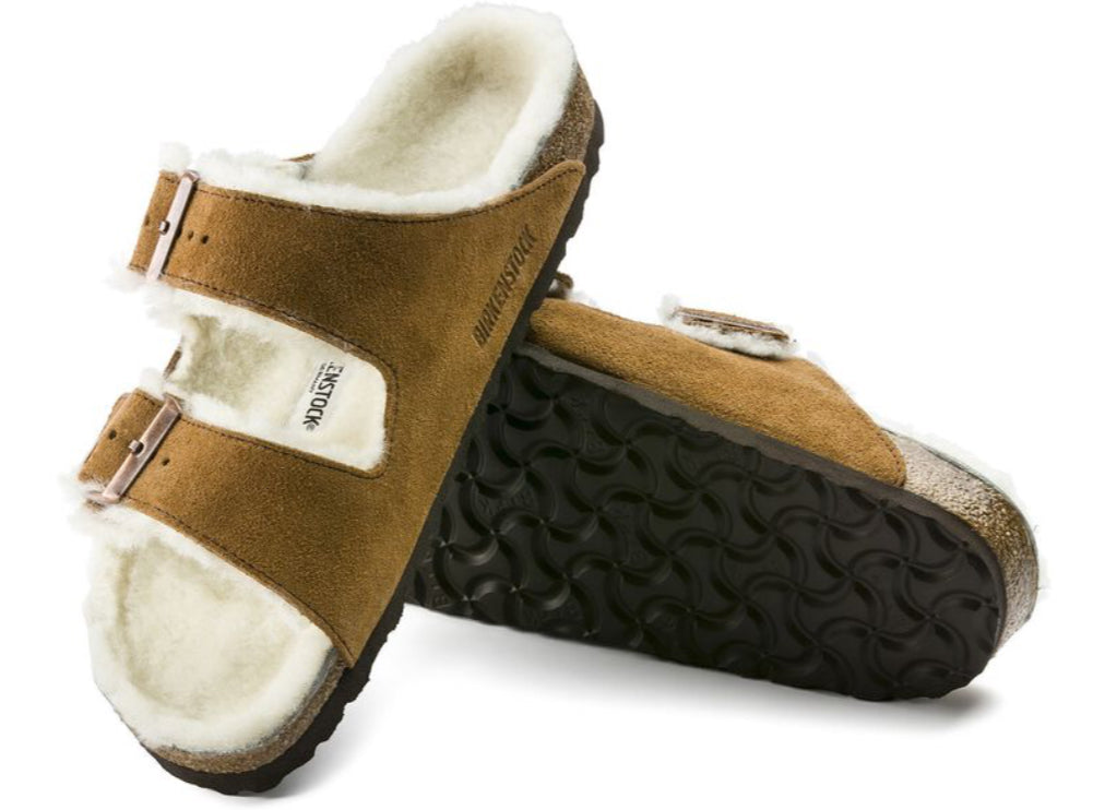 Birkenstock Arizona Suede Leather Shearling Mink 1001135