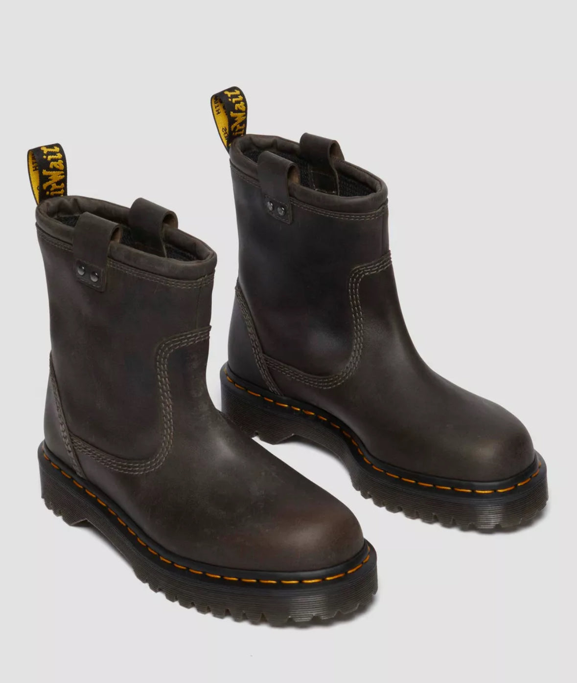 Dr.Martens Anistone Lo Biker Boot Charcoal Burnished Waxy Pull Up WP 31880057