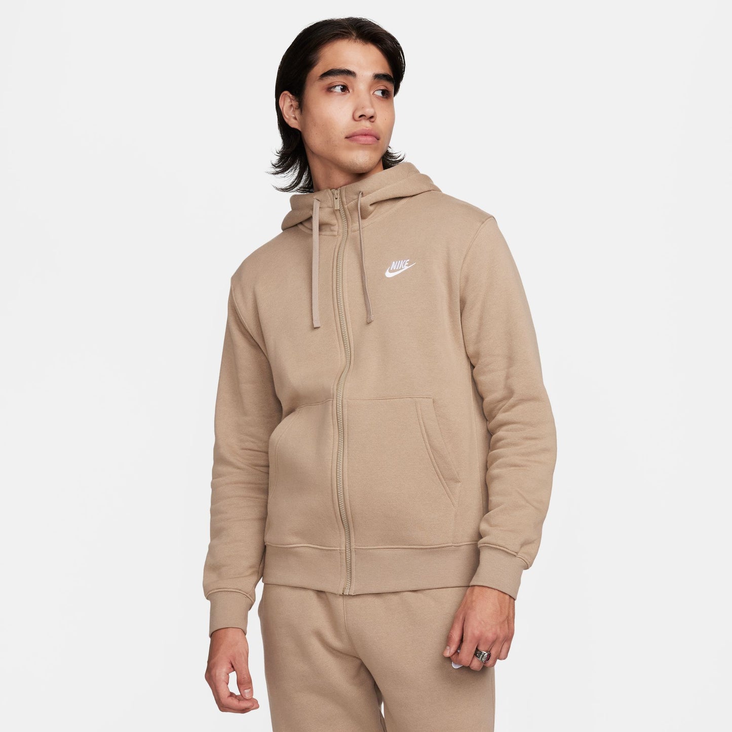 Nike Sportswear Club Full-Zip Hoodie Fleece Khaki BV2645-247