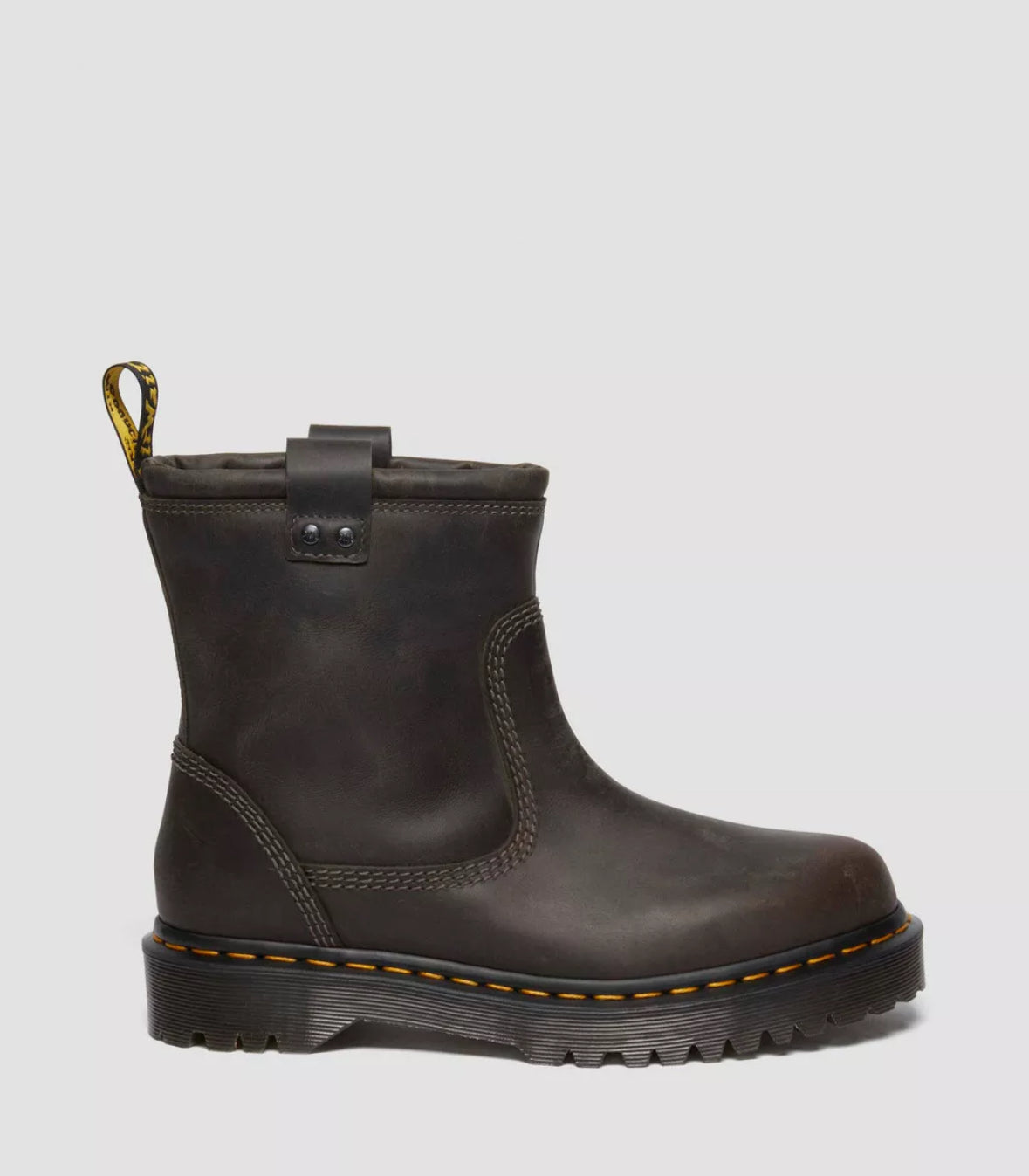 Dr.Martens Anistone Lo Biker Boot Charcoal Burnished Waxy Pull Up WP 31880057