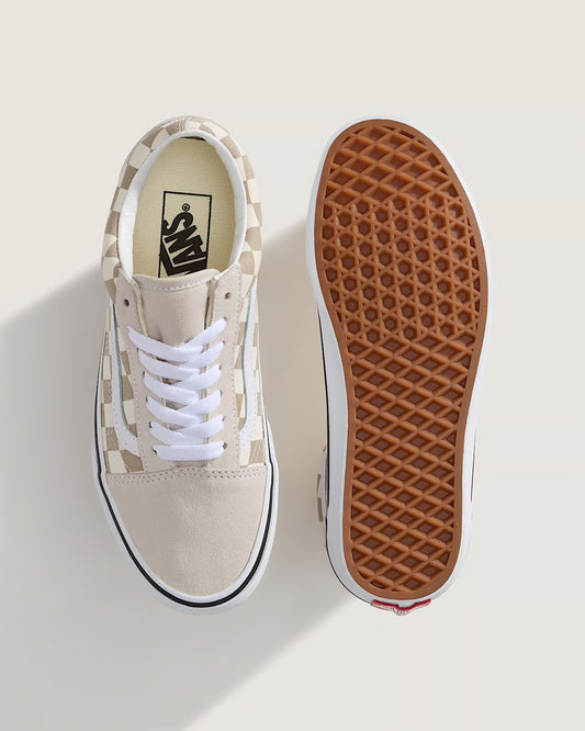 VANS Old Skool Checkerboard Mushroom White VN000D6W2N1