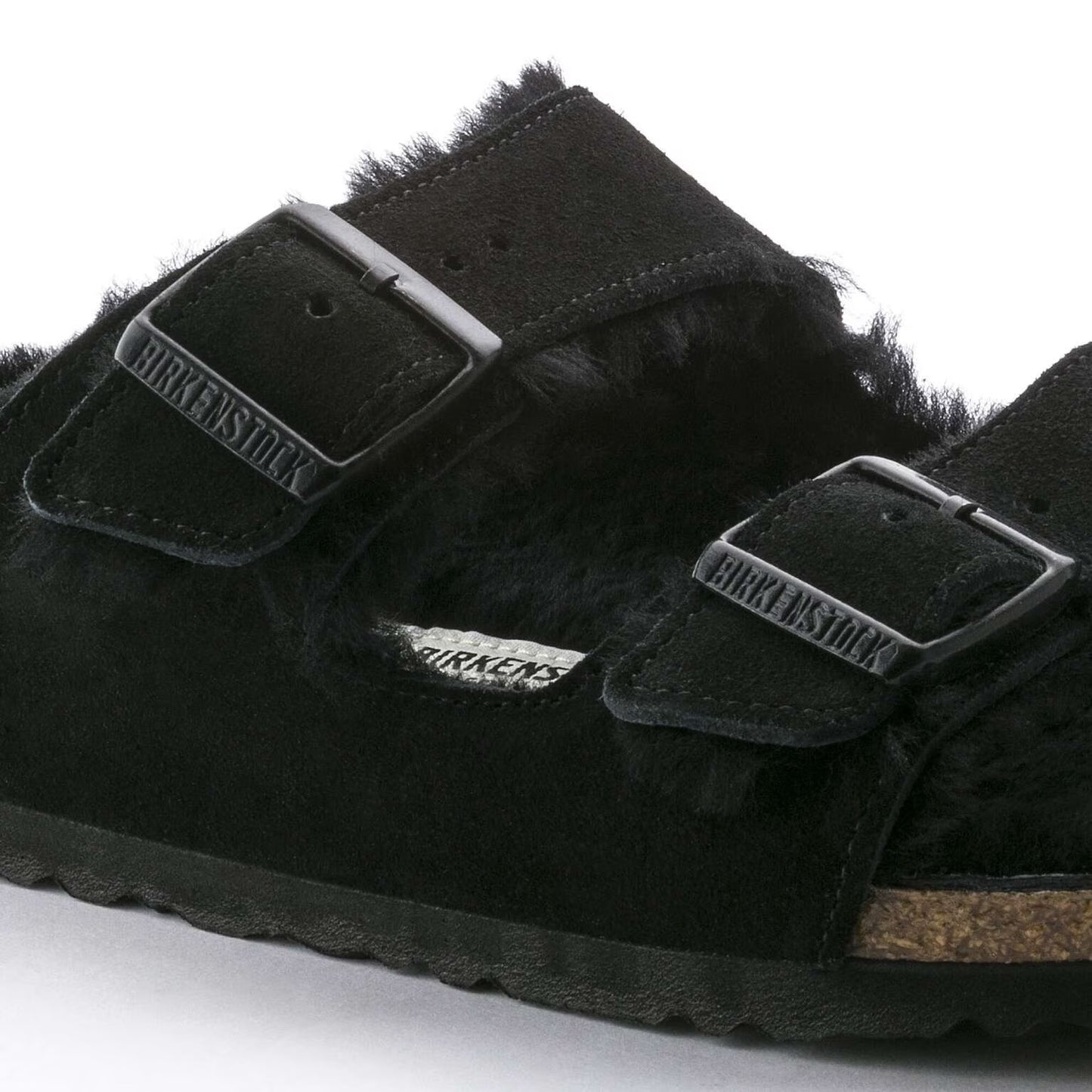 Birkenstock Arizona Suede Leather Shearling 752663 black