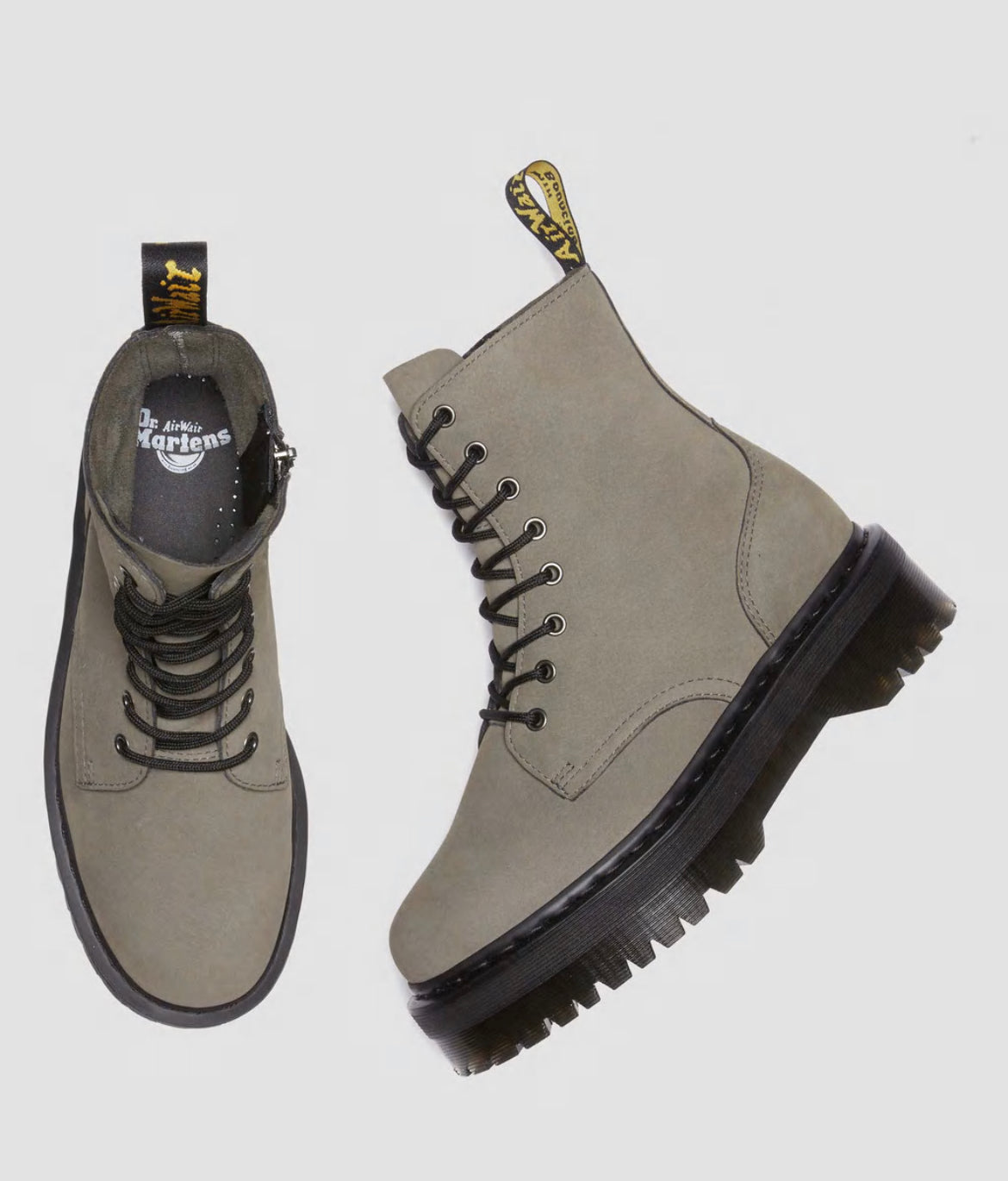 Dr.Martens Jadon Milled Nubuk Nickel Grey Plateau 31296059