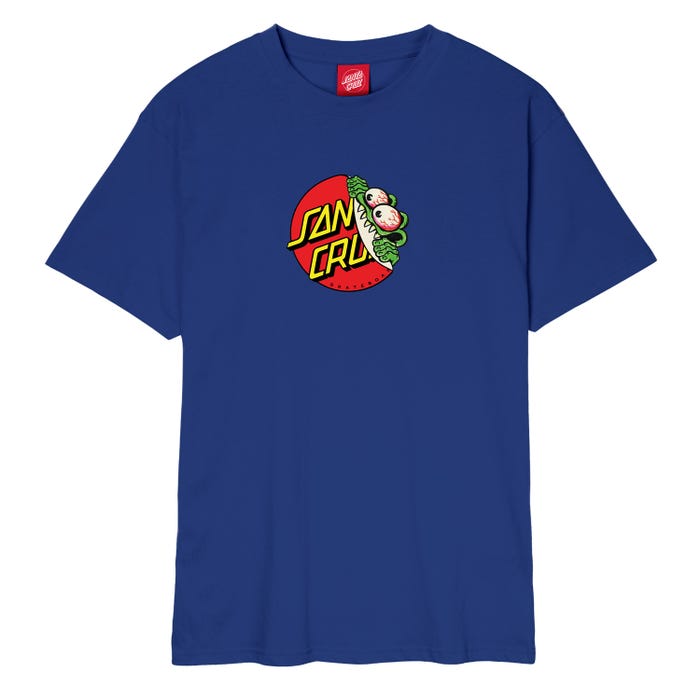 Santa Cruz Beware Dot T-Shirt Black Cobalt Oat