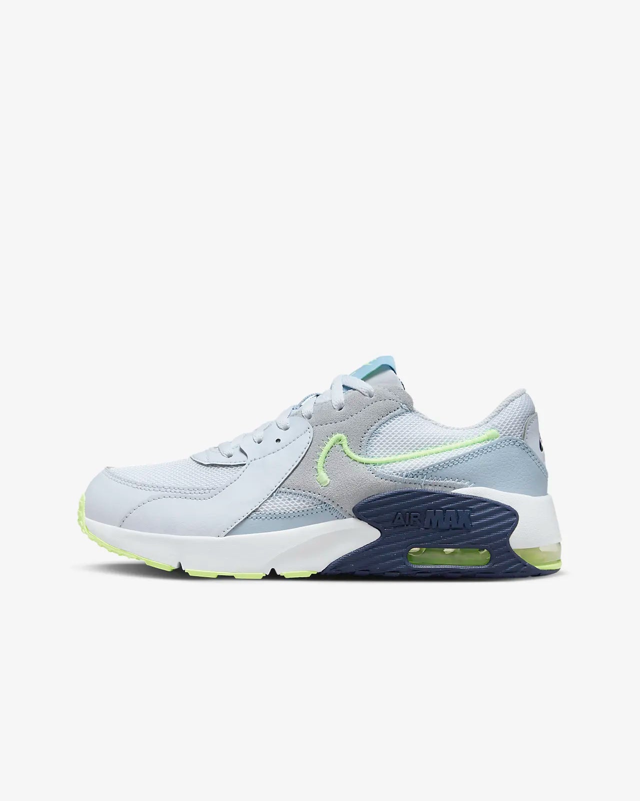 Nike Air Max Excee FB3058-005 Football Grey Light Armoury Blue Midnight Navy Barely Volt