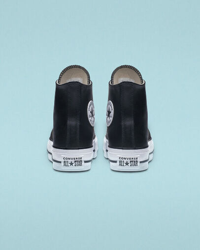 CONVERSE CHUCK PLATEAU LIFT BLACK LEATHER