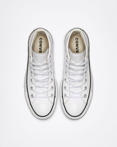 CONVERSE CHUCK PLATEAU LIFT WHITE LEATHER