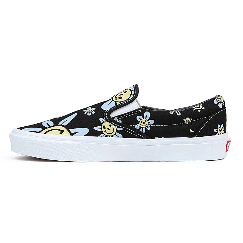 VANS Classic Slip On Black Smiley Floral VN0A5JMHY23
