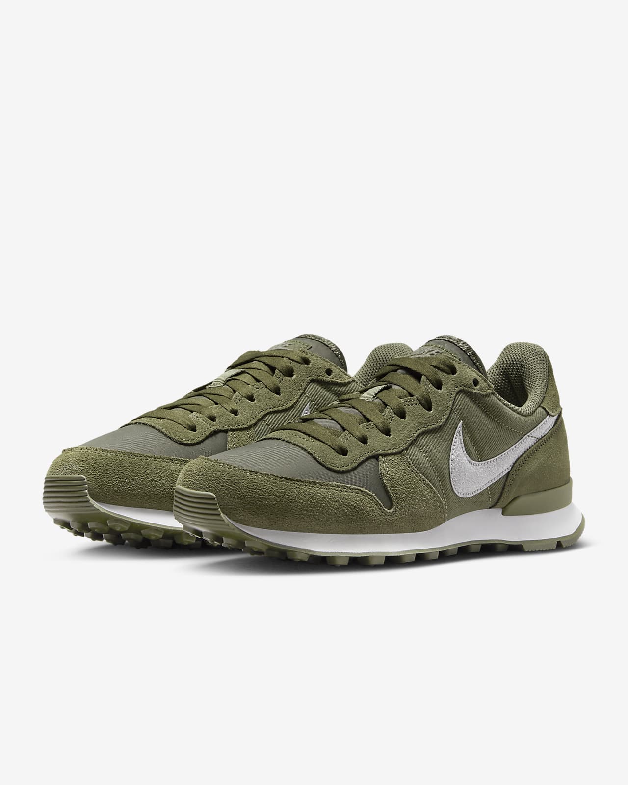 Nike Internationalist Glitter olive silver AT0075-200