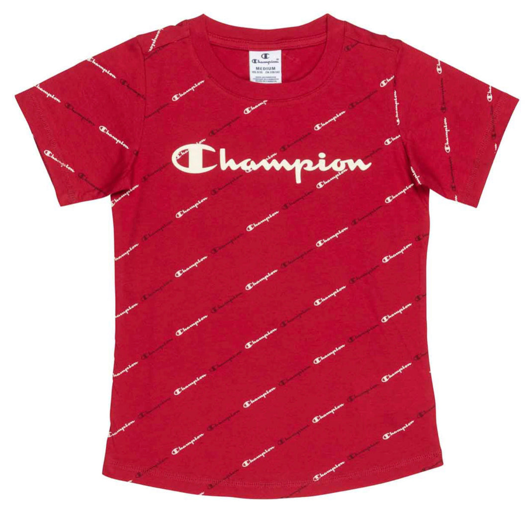 Champion T-Shirt Kids 403928 Allover Print offwhite darkred