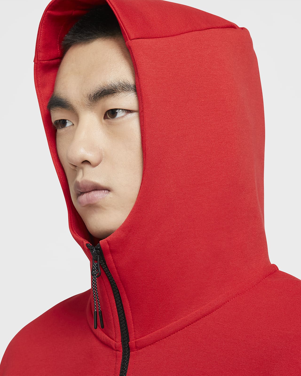 Nike Sportswear Tech Fleece Full-Zip Hoodie Red Black CU4489-657