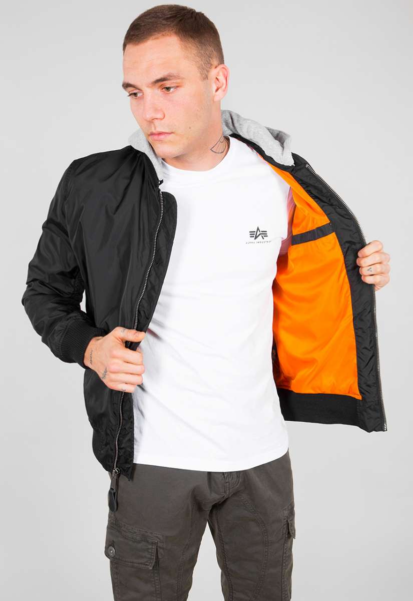 Alpha Industries leichte Bomberjacke black MA-1 TT Hood 196108-03