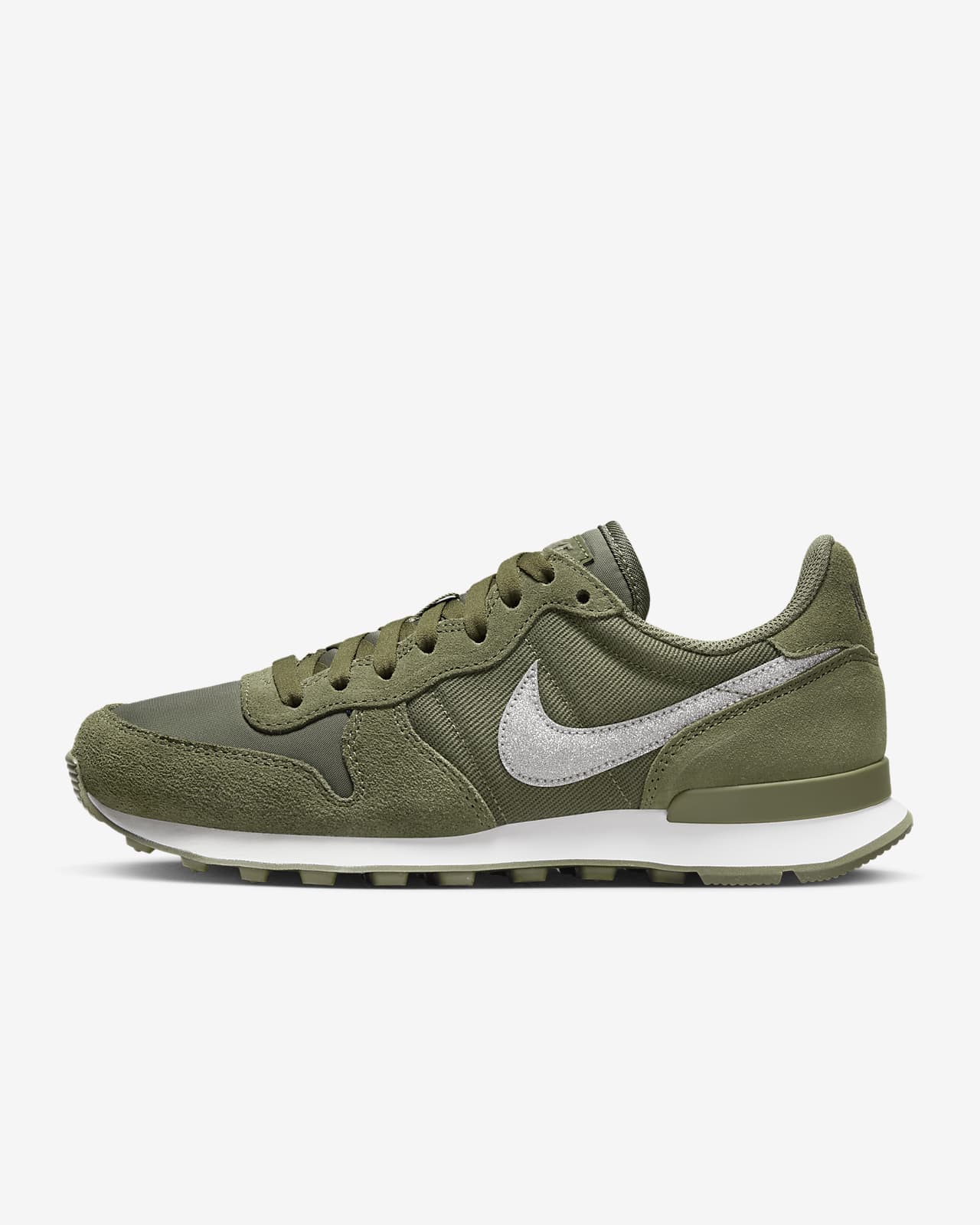 Nike Internationalist Glitter olive silver AT0075-200