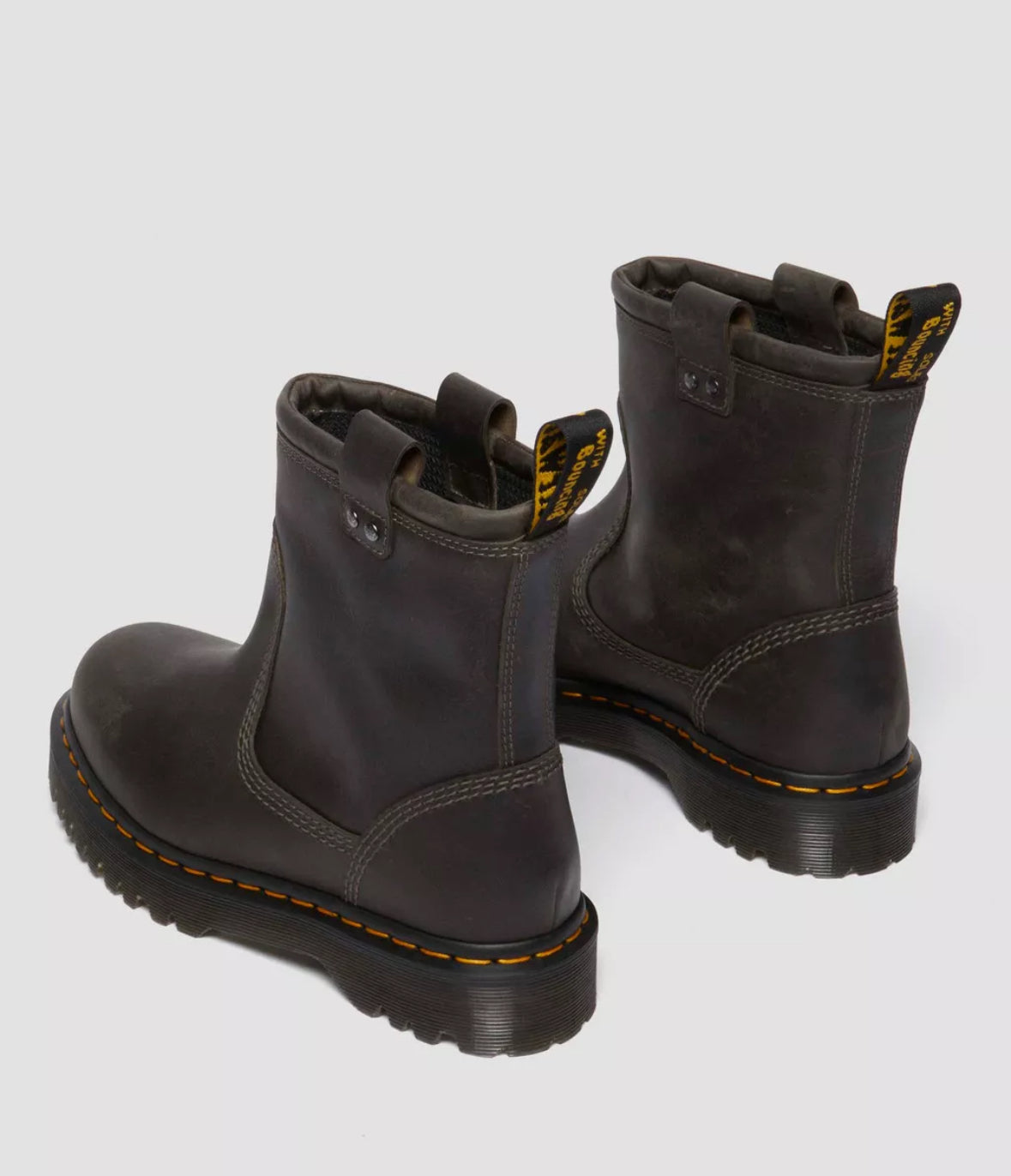 Dr.Martens Anistone Lo Biker Boot Charcoal Burnished Waxy Pull Up WP 31880057