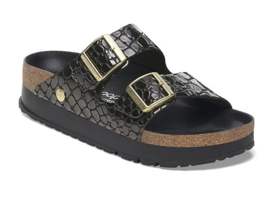 Birkenstock Arizona Flex Platform Black Croc 1029045