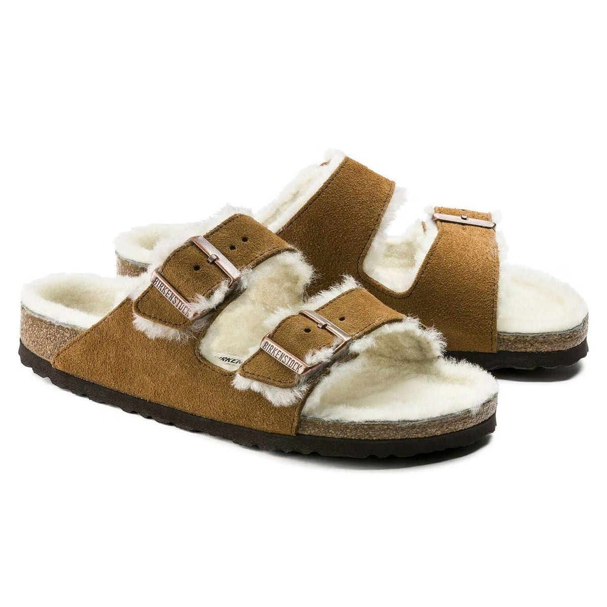 Birkenstock Arizona Suede Leather Shearling Mink 1001135