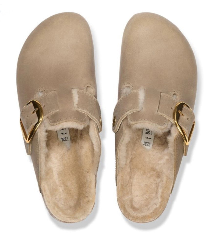 Birkenstock Boston Big Buckle Shearling Tabacco Brown 1030436