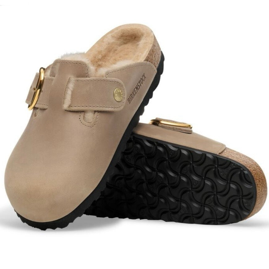 Birkenstock Boston Big Buckle Shearling Tabacco Brown 1030436