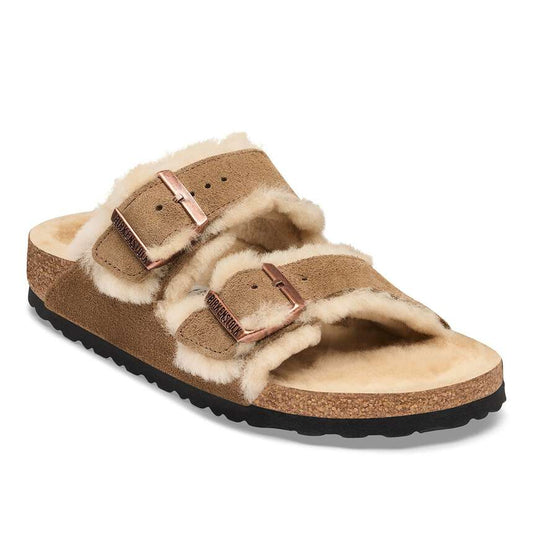 Birkenstock Arizona Suede Leather Shearling Dark Tea 1033152