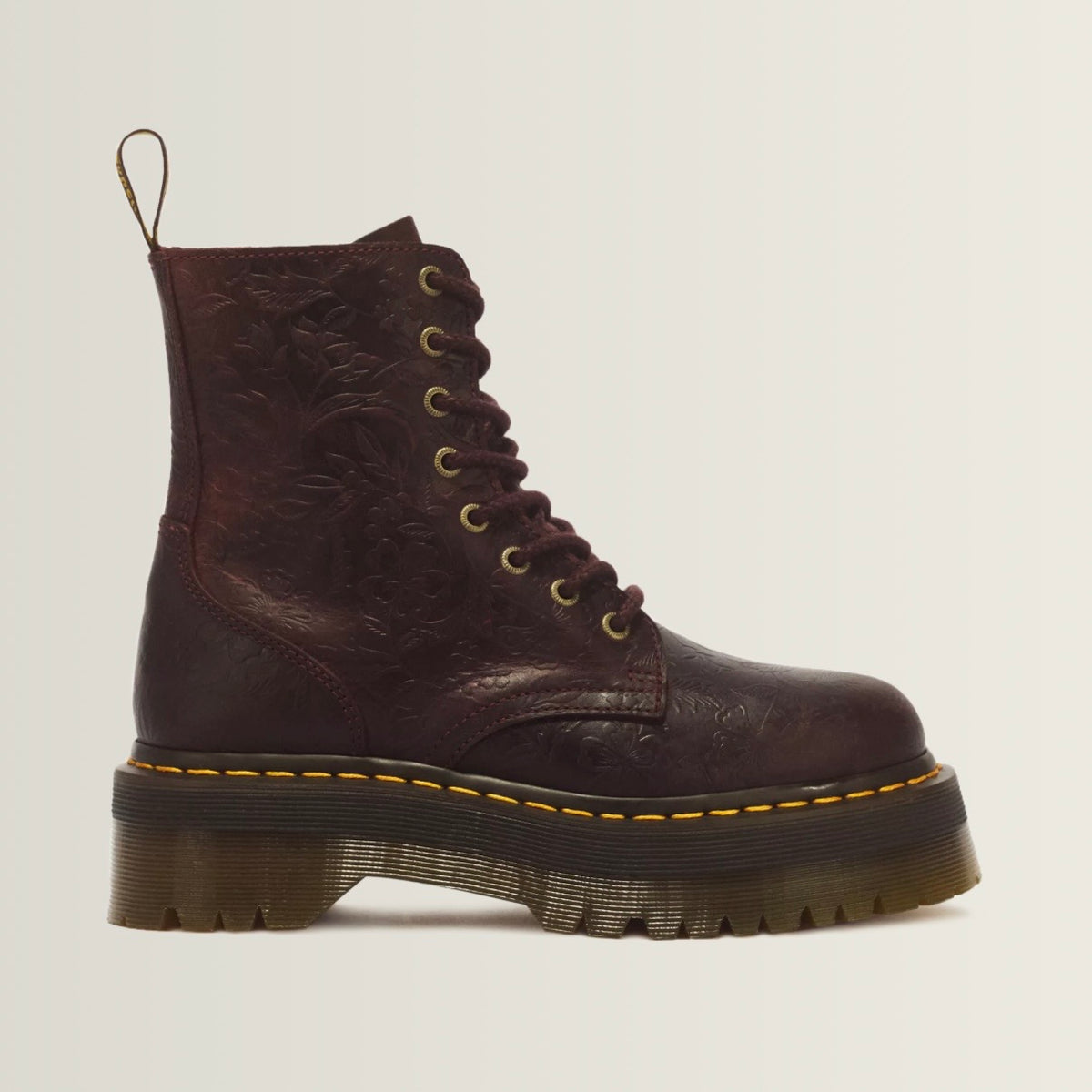 Dr.Martens Jadon Floral Emboss Crazy Horse Cherry Red 43558600