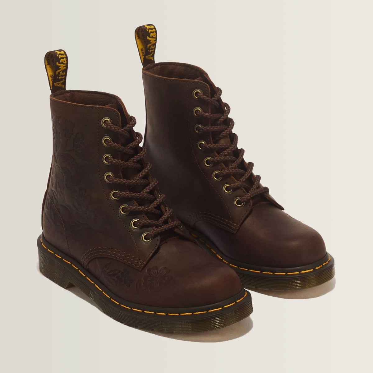 Dr.Martens 1460 Pascal Deboss Floral Dark Brown Crazy Horse