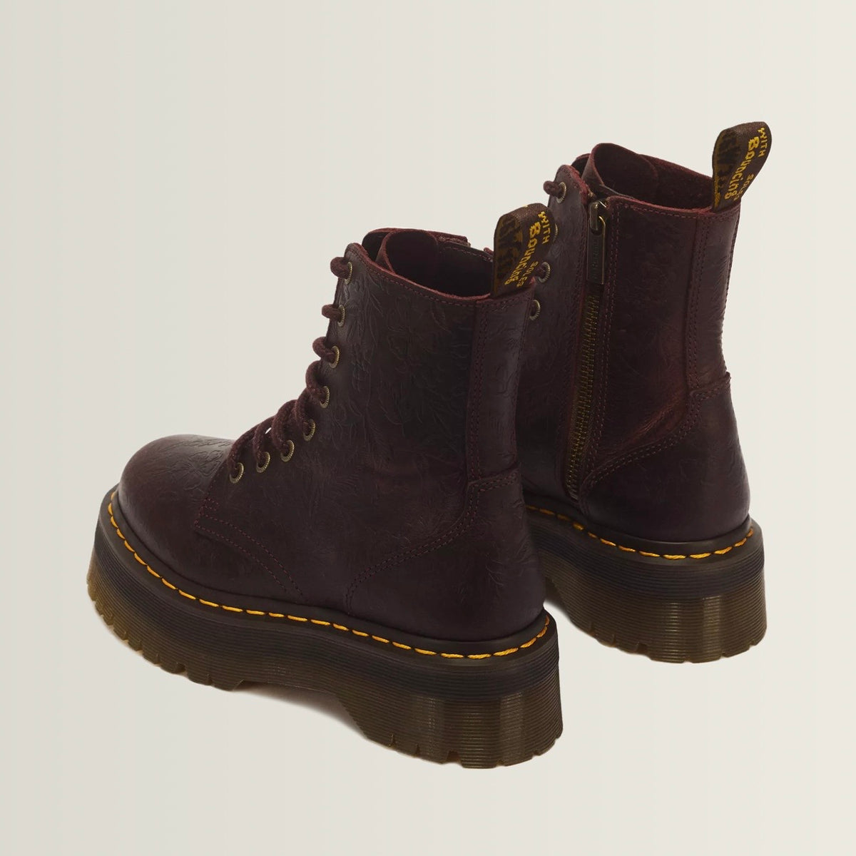 Dr.Martens Jadon Floral Emboss Crazy Horse Cherry Red 43558600