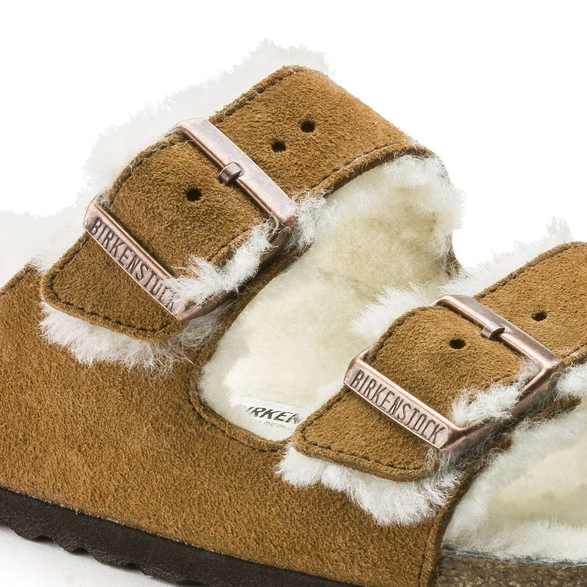 Birkenstock Arizona Suede Leather Shearling Mink 1001135