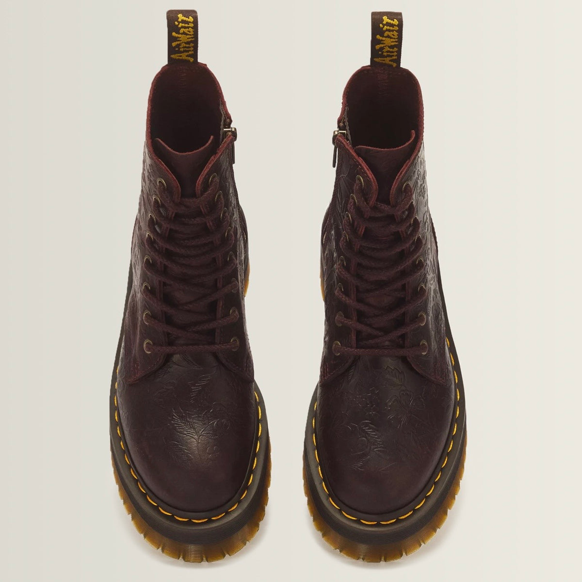 Dr.Martens Jadon Floral Emboss Crazy Horse Cherry Red 43558600