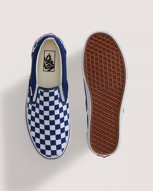 Vans Classic Slip On Checkerboard Deep Indigo White VN000DAHFOB