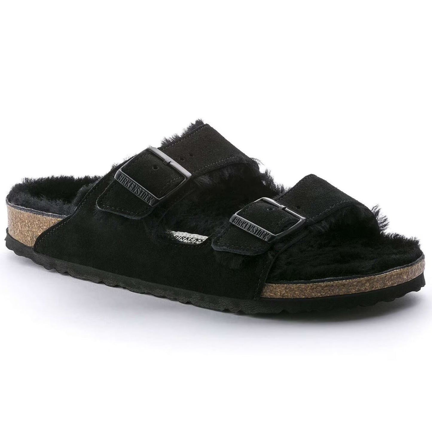 Birkenstock Arizona Suede Leather Shearling 752663 black