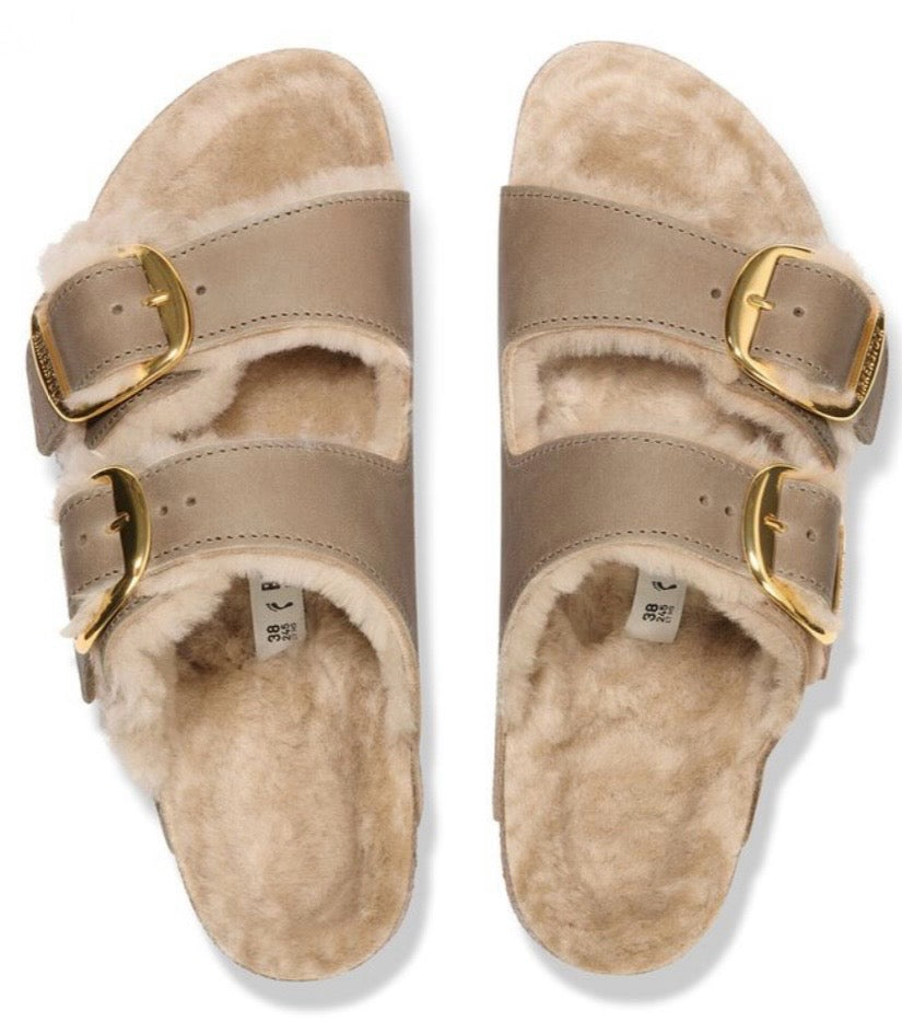 Birkenstock Arizona Big Buckle Shearling Tabacco Brown 1030435