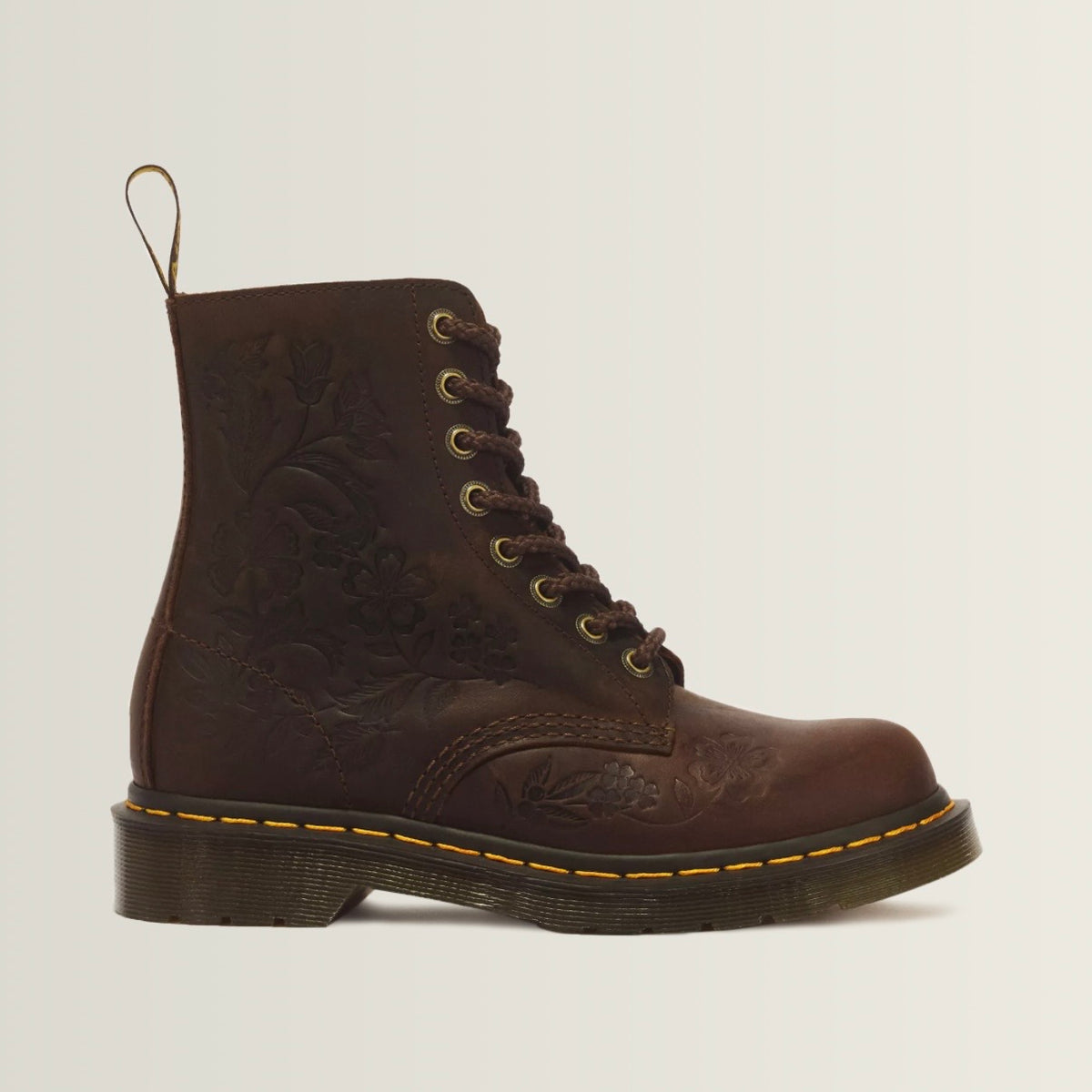 Dr.Martens 1460 Pascal Deboss Floral Dark Brown Crazy Horse