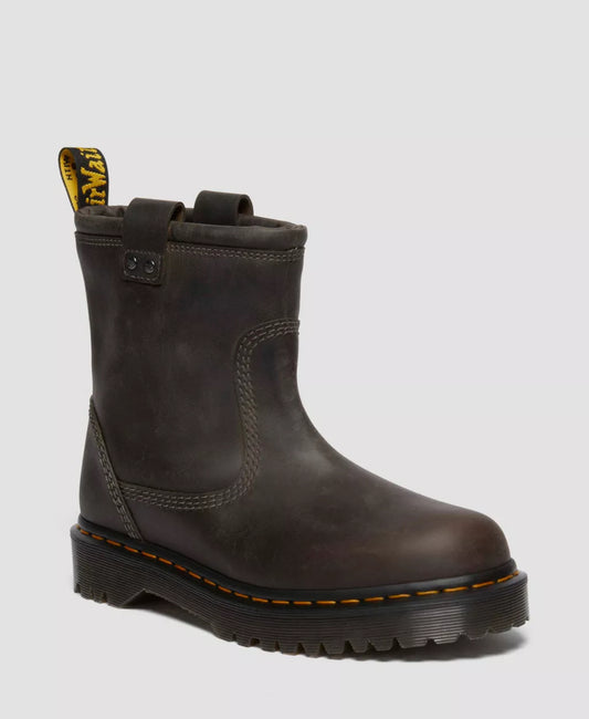Dr.Martens Anistone Lo Biker Boot Charcoal Burnished Waxy Pull Up WP 31880057