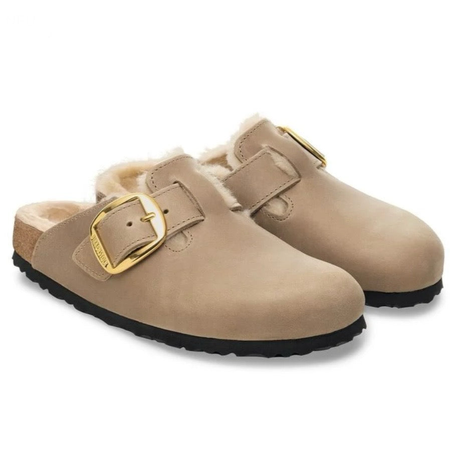 Birkenstock Boston Big Buckle Shearling Tabacco Brown 1030436