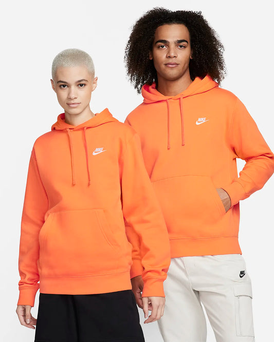 Nike Sportswear Club Pullover Hoodie Fleece Bright Mandarin BV2654-885