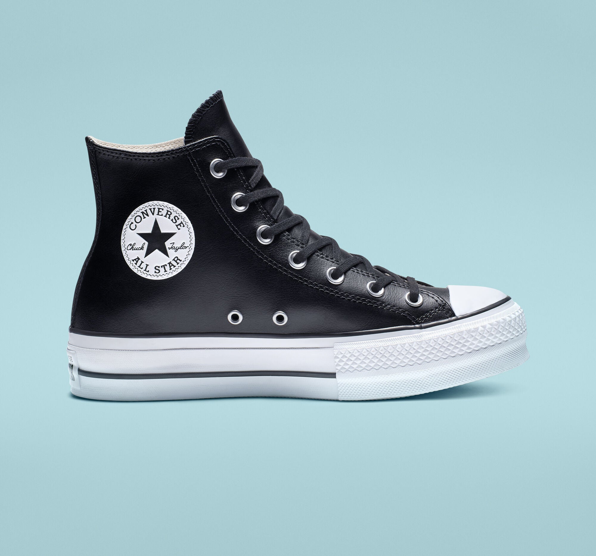 CONVERSE CHUCK PLATEAU LIFT BLACK LEATHER Perplex Shoeplex