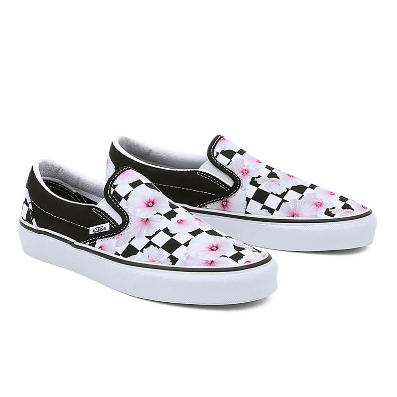 VANS Classic Slip On Hibiscus Checkerboard VN0A5JLXBM8 Perplex Shoeplex