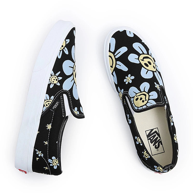 VANS Classic Slip On Black Smiley Floral VN0A5JMHY23