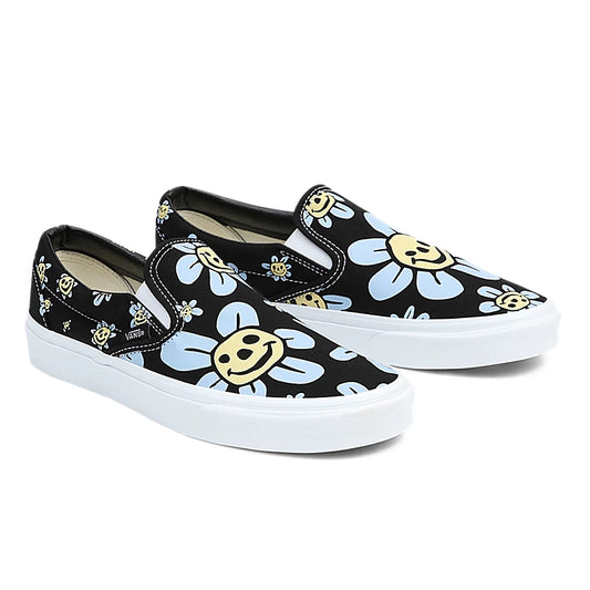 VANS Classic Slip On Black Smiley Floral VN0A5JMHY23