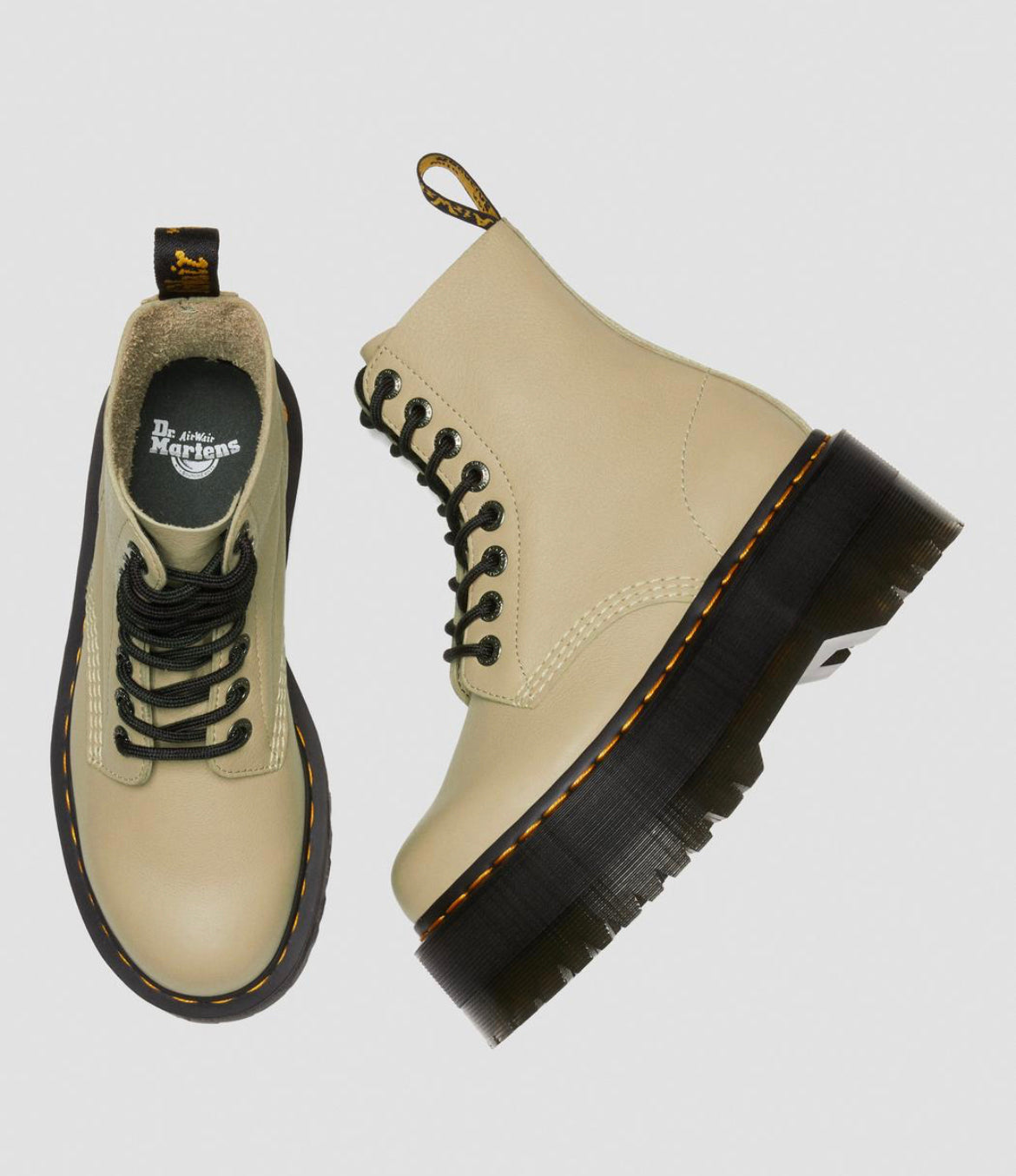 Dr.Martens 1460 Pascal Max Platform Boots Pale Olive Pisa 26925358 