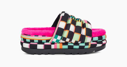 UGG Maxi Checks Slide Black Multi 1130842