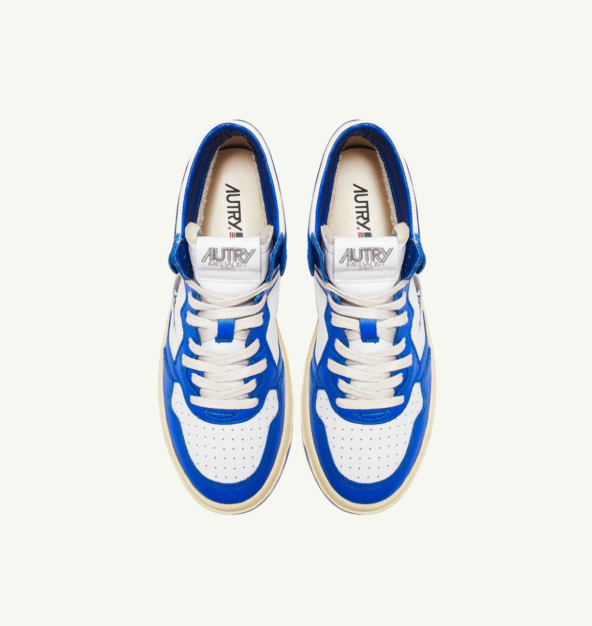 Autry Action Shoes Sneaker Medalist Mid Men white princ blue AUMMWB15