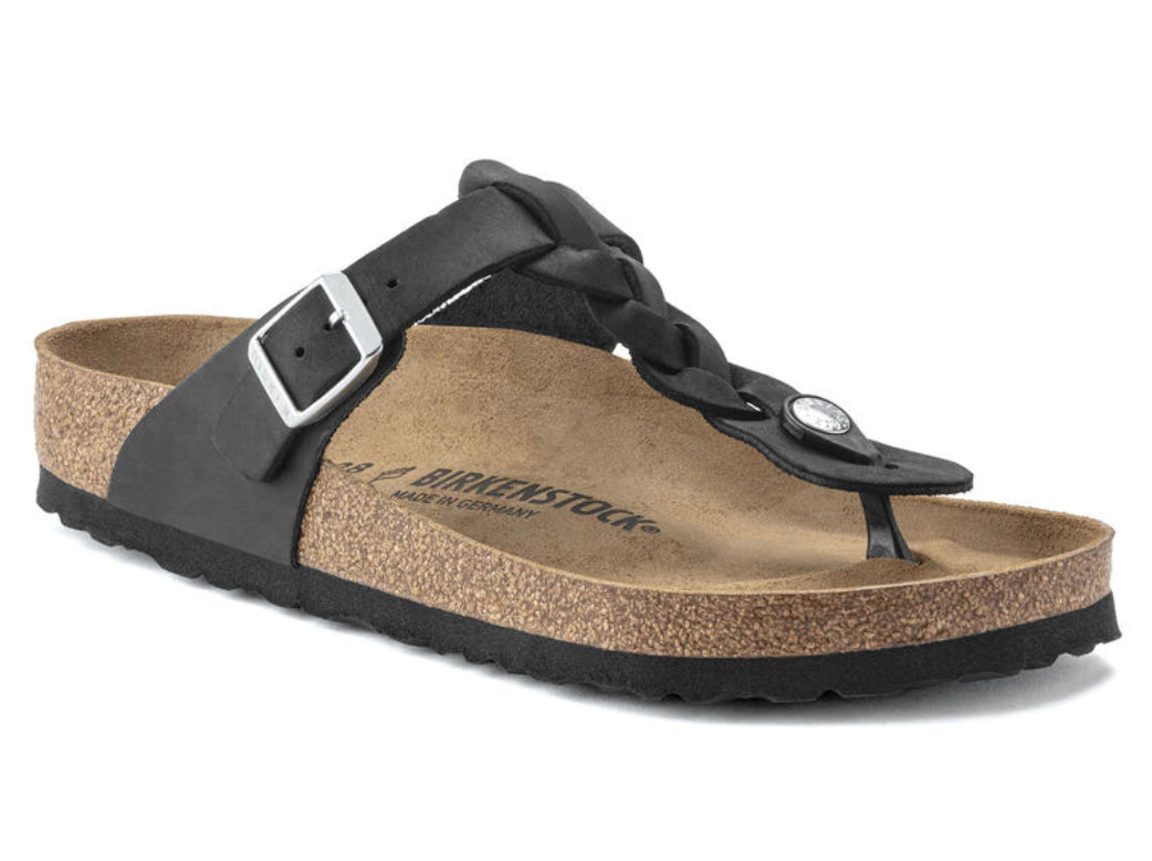 Birkenstock Gizeh Braided Oiled Leather Black 1021349