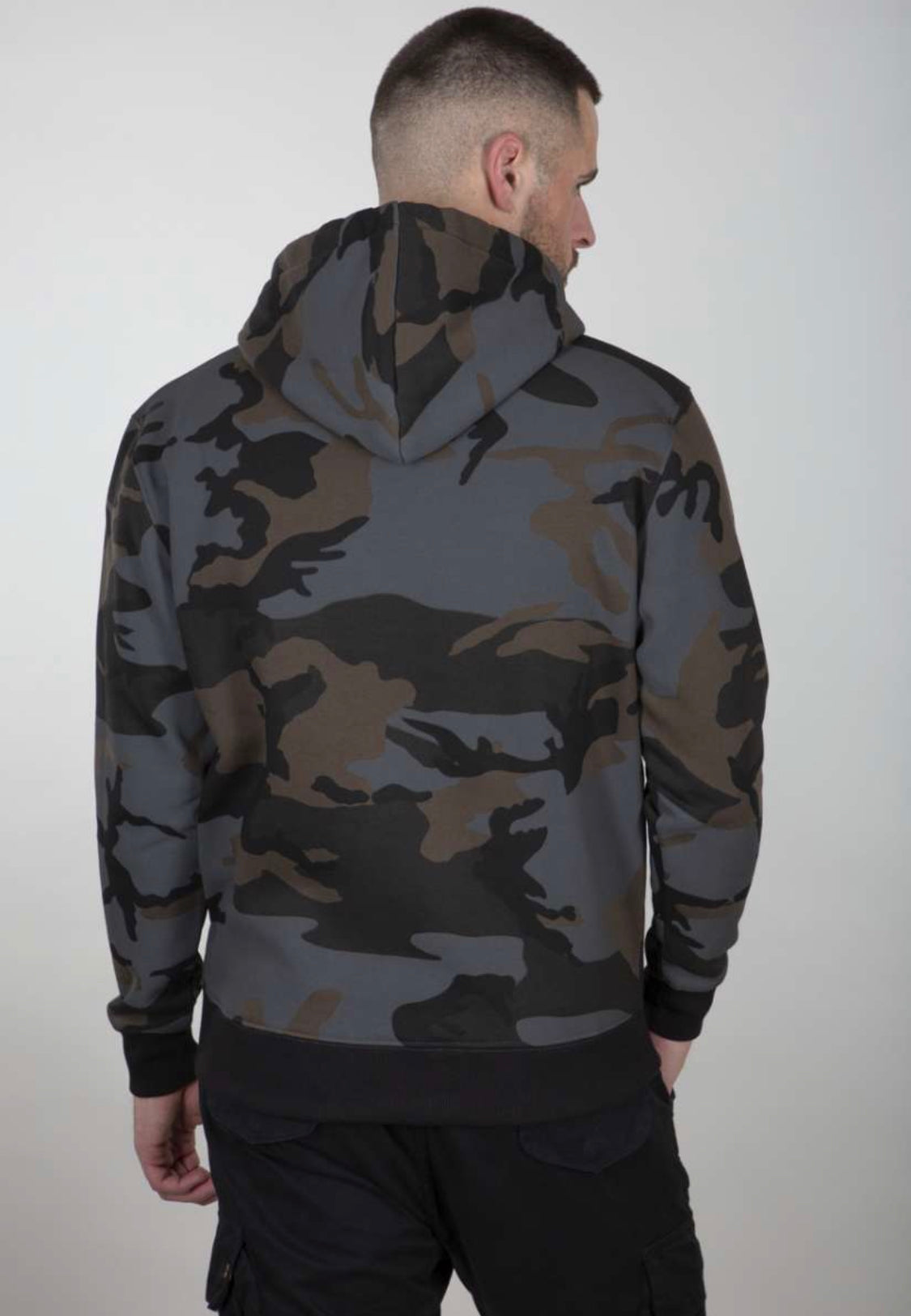 Alpha Industries Basic Hoodie schwarz grau Camouflage 178312-125