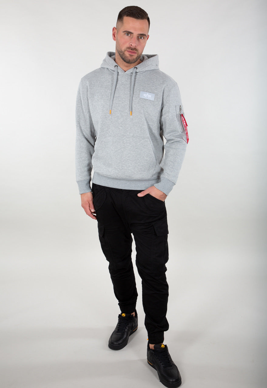Alpha Industries Backprint Hoodie Neon grau orange 178318NP-599